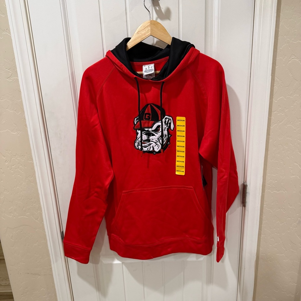 Champion Georgia Bulldogs Hoodie Red Medium NCAA Fleece Pullover NWT